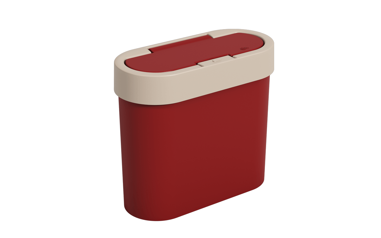 Lixeira automática Flat 2,8 L 11 x 23,5 x 20,5 cm - Vermelho Bold e Light Gray Coza Lixeira automática Flat 2,8 L 11 x 23,5 x 20,5 cm - Vermelho Bold e Light Gray Coza