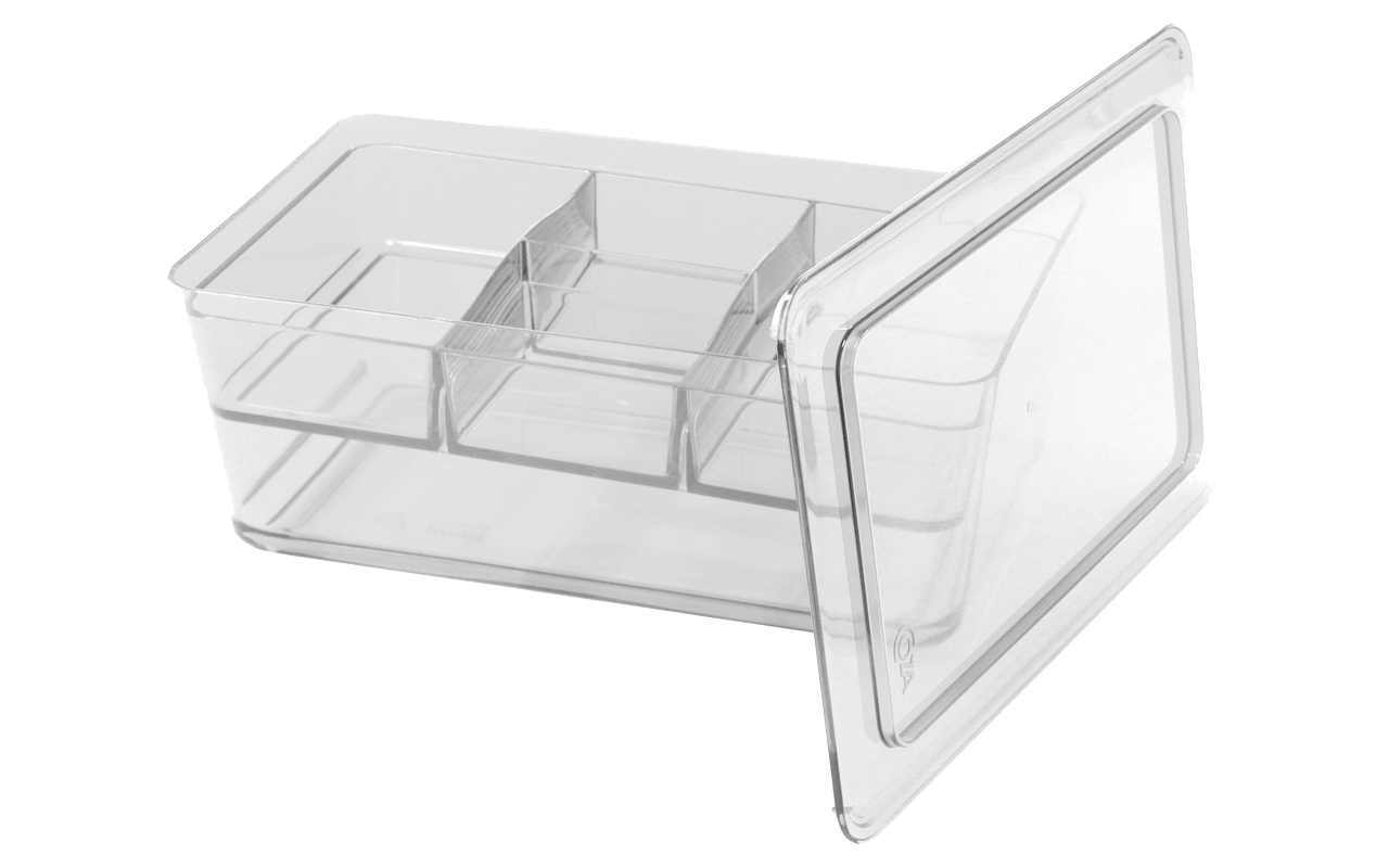 Organizador Retangular com Divisória - Retrô 27,8 x 17,5 x 11 cm - Cristal Coza Organizador Retangular com Divisória - Retrô 27,8 x 17,5 x 11 cm - Cristal Coza