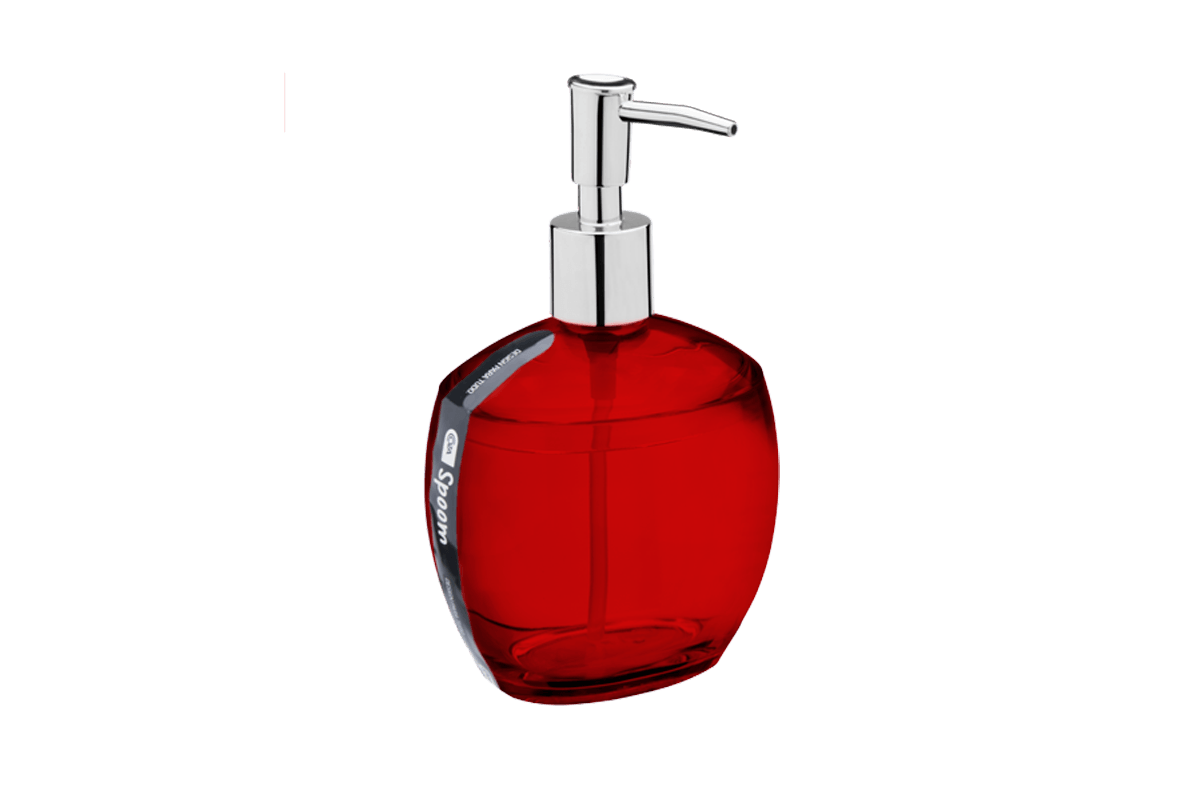 Porta-Sabonete Líquido - Spoom 10,6 x 8,5 x 17,2 cm 350 ml - Vermelho Transparente Coza Porta-Sabonete Líquido - Spoom 10,6 x 8,5 x 17,2 cm 350 ml - Vermelho Transparente Coza
