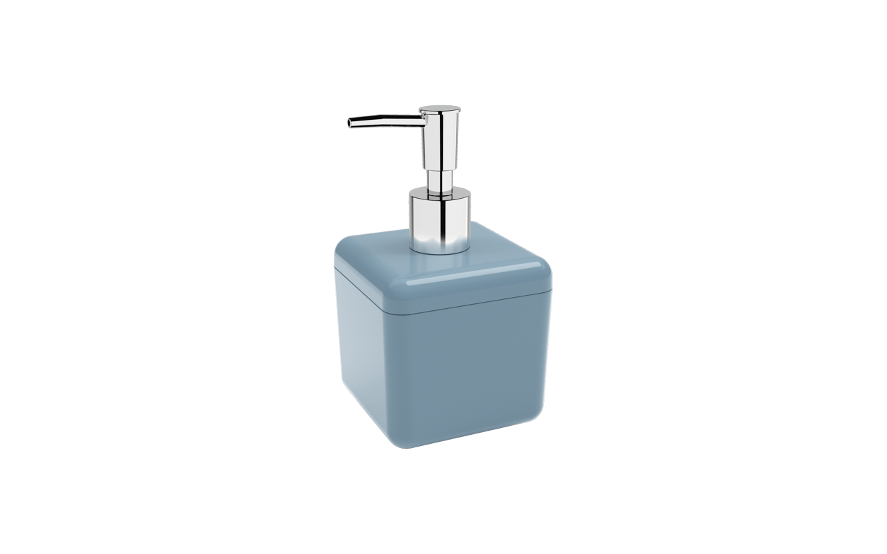 Porta-sabonete líquido 330 ml Cube - AZF 8,5 x 8,5 x 15 cm 330 ml - Azul Fog Coza Porta-sabonete líquido 330 ml Cube - AZF 8,5 x 8,5 x 15 cm 330 ml - Azul Fog Coza