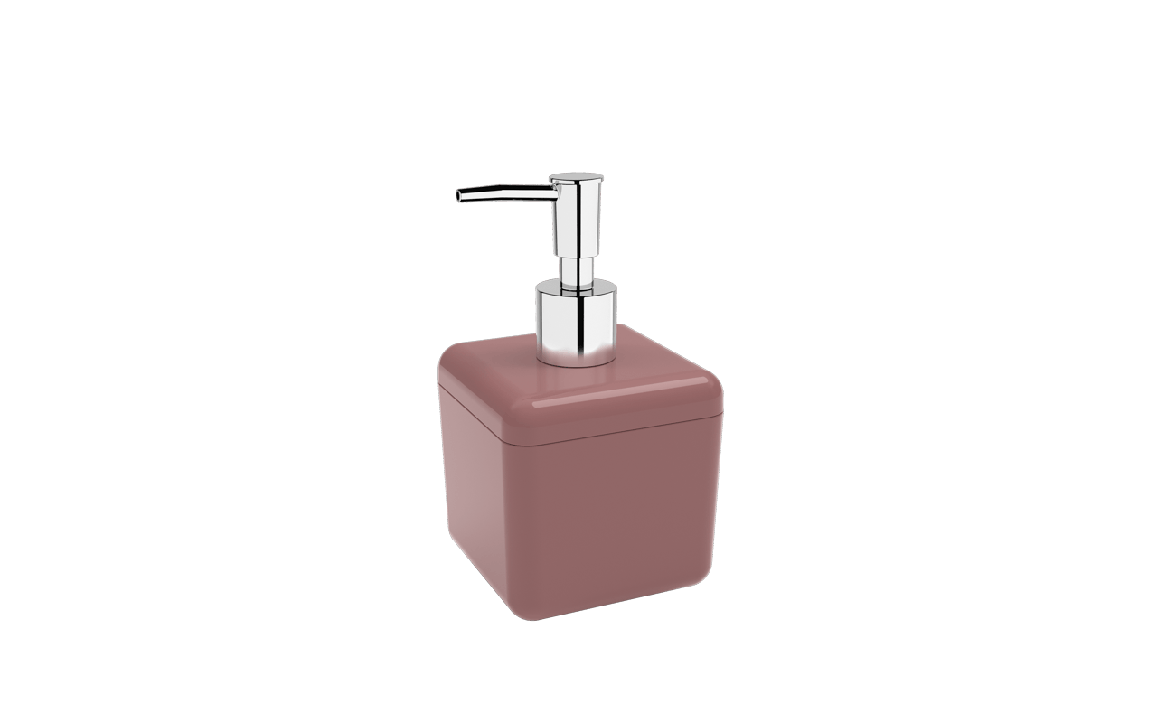 Porta-sabonete líquido 330 ml Cube - RSM 8,5 x 8,5 x 15 cm 330 ml - Rosa Malva Coza Porta-sabonete líquido 330 ml Cube - RSM 8,5 x 8,5 x 15 cm 330 ml - Rosa Malva Coza