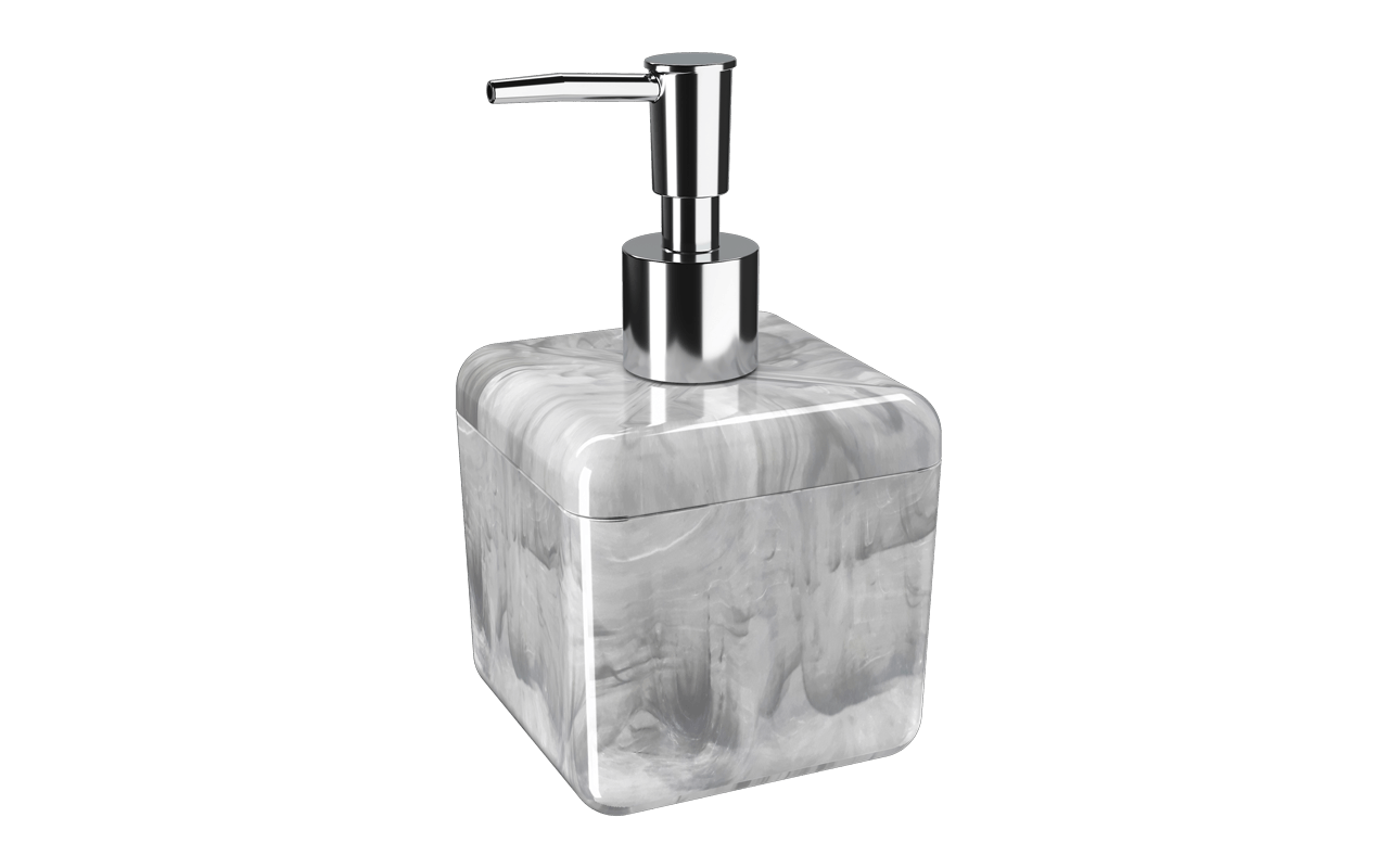 Porta-sabonete líquido 330 ml Cube - MBC 8,5 x 8,5 x 15 cm 330 ml - Mármore Branco Coza Porta-sabonete líquido 330 ml Cube - MBC 8,5 x 8,5 x 15 cm 330 ml - Mármore Branco Coza