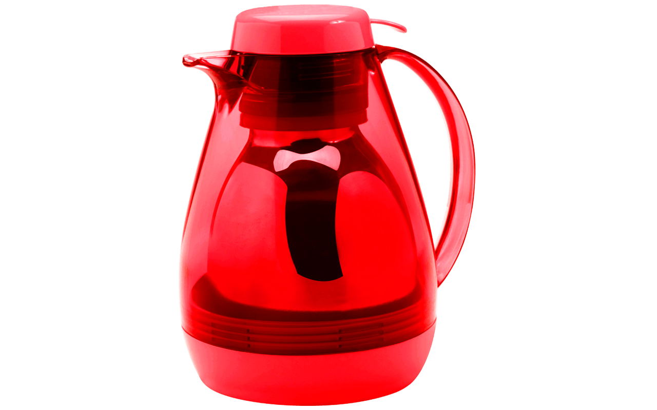 Bule Térmico com Gatilho - Retrô 17 x 14,5 x 20,5 cm 700 ml - Vermelho Transp c Vermelho Compacto Coza Bule Térmico com Gatilho - Retrô 17 x 14,5 x 20,5 cm 700 ml - Vermelho Transp c Vermelho Compacto Coza