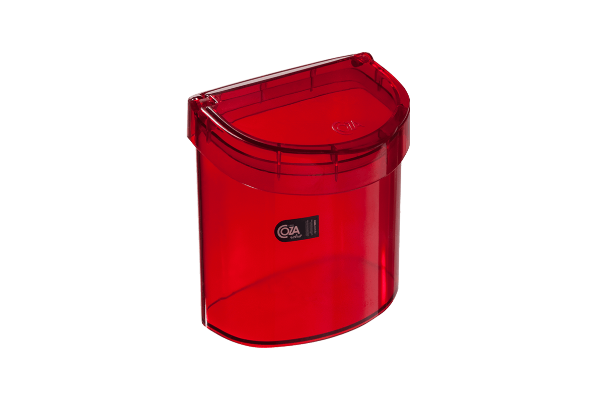 Lixeira para Pia 2,7 L Glass 20,3 x 14,6 x 21,3 cm - Vermelho Transparente Coza Lixeira para Pia 2,7 L Glass 20,3 x 14,6 x 21,3 cm - Vermelho Transparente Coza