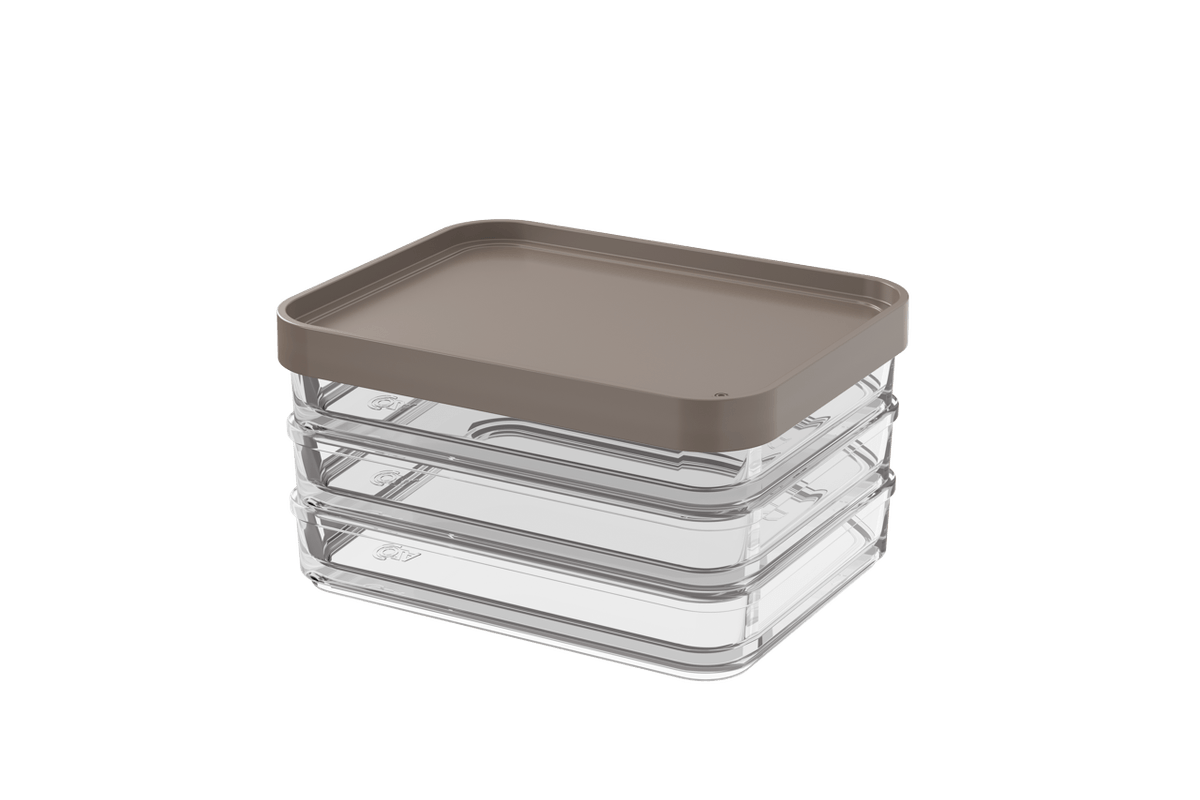 Pote Clear Trio 840ml 13,1x16,7x8,5cm - Warm Gray Coza