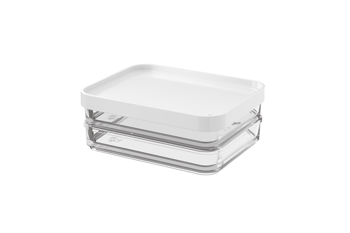 Pote Clear Duo 560ml 13,1x16,7x6cm - Branco Coza