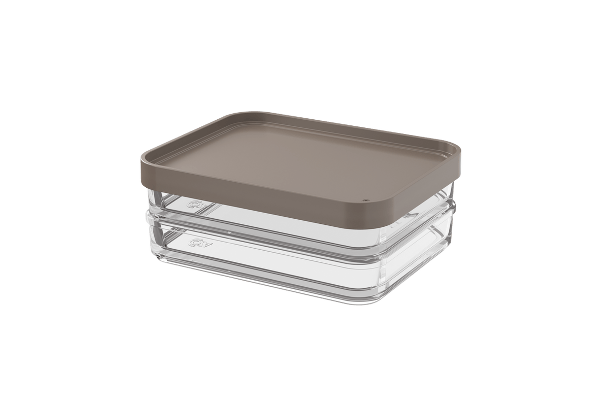 Pote Clear Duo 560ml 13,1x16,7x6cm - Warm Gray Coza