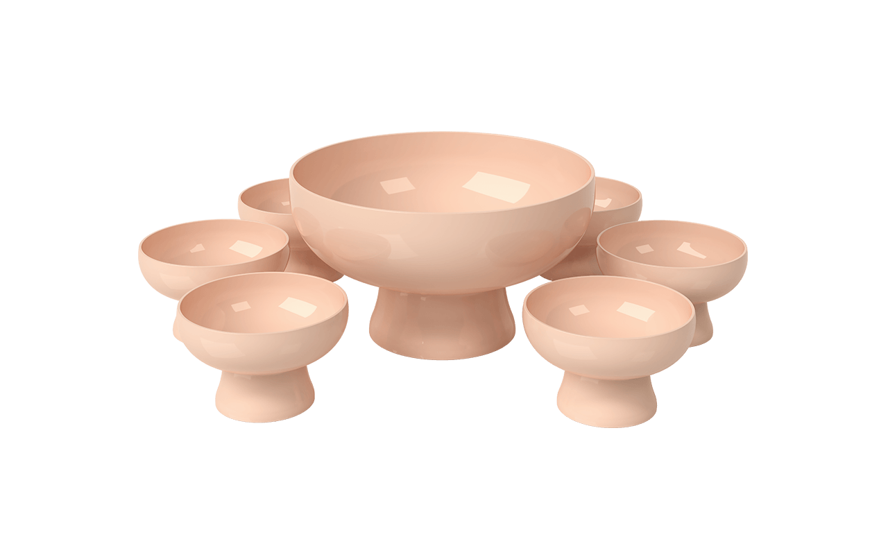 Kit 6 Taças e 1 Saladeira Cake Taça Cake Ø11,6x7,2cm Saladeira Cake Ø23,6x13,2cm - Rosa Blush Coza Kit 6 Taças e 1 Saladeira Cake Taça Cake Ø11,6x7,2cm Saladeira Cake Ø23,6x13,2cm - Rosa Blush Coza