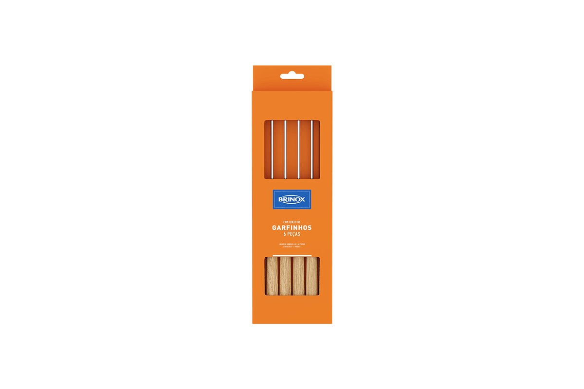 Conjunto garfo para fondue/petisco 6 peças Beli - Madeira Brinox