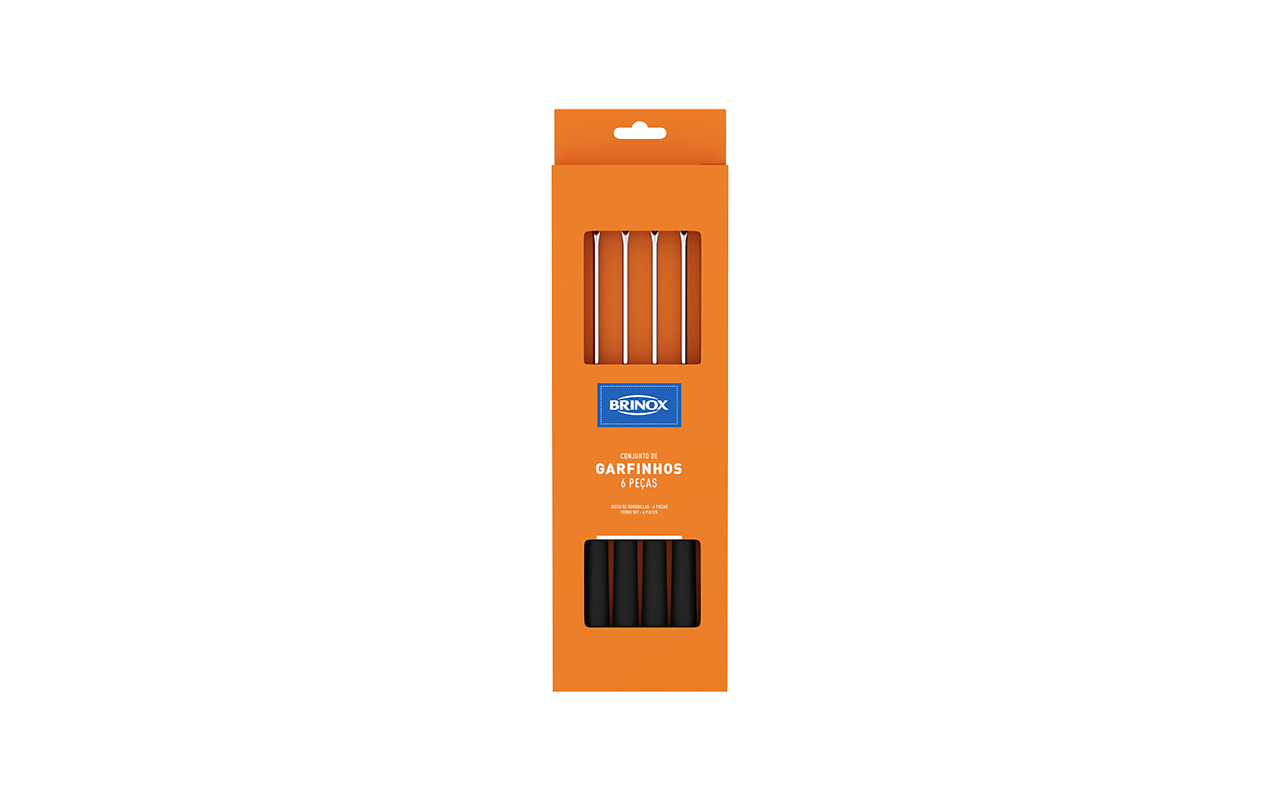 Conjunto de Garfos para Fondue Petisco Brinox Beli 6 Peças Preto