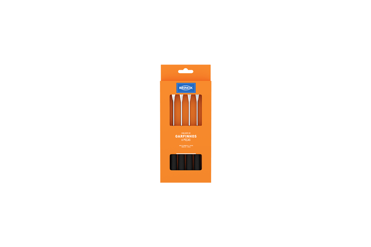 Conjunto garfo para fondue/petisco 15 cm - 6 peças Beli - Preto Brinox