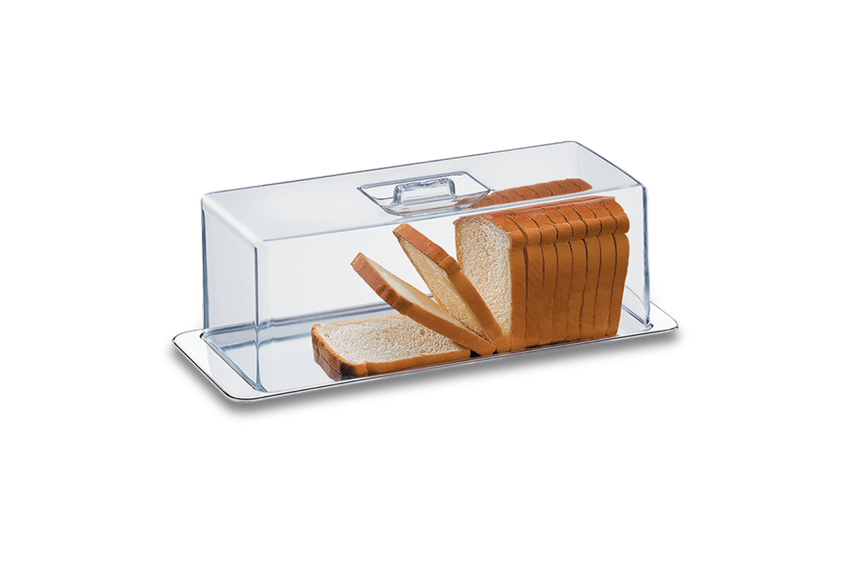 Porta Pão, Rocambole e Torta Fria 2 Peças - Atina 40 x 16 cm - Aço Inoxidável