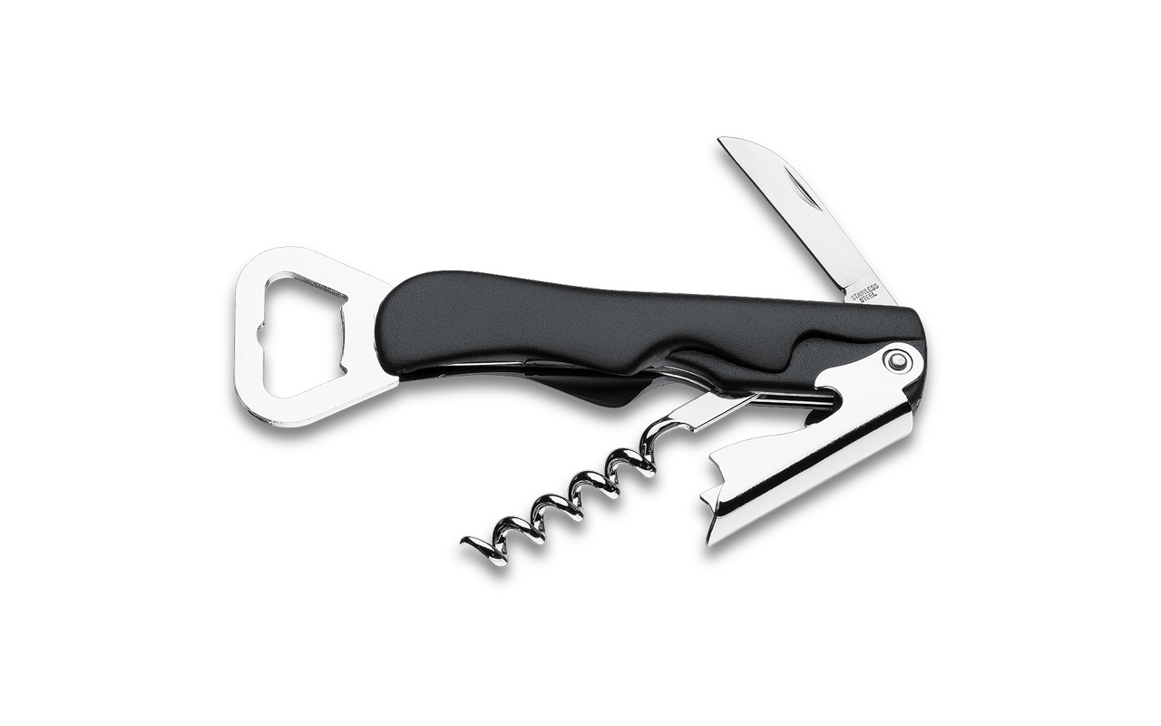 Saca Rolhas Abridor de Garrafas Brinox Preto