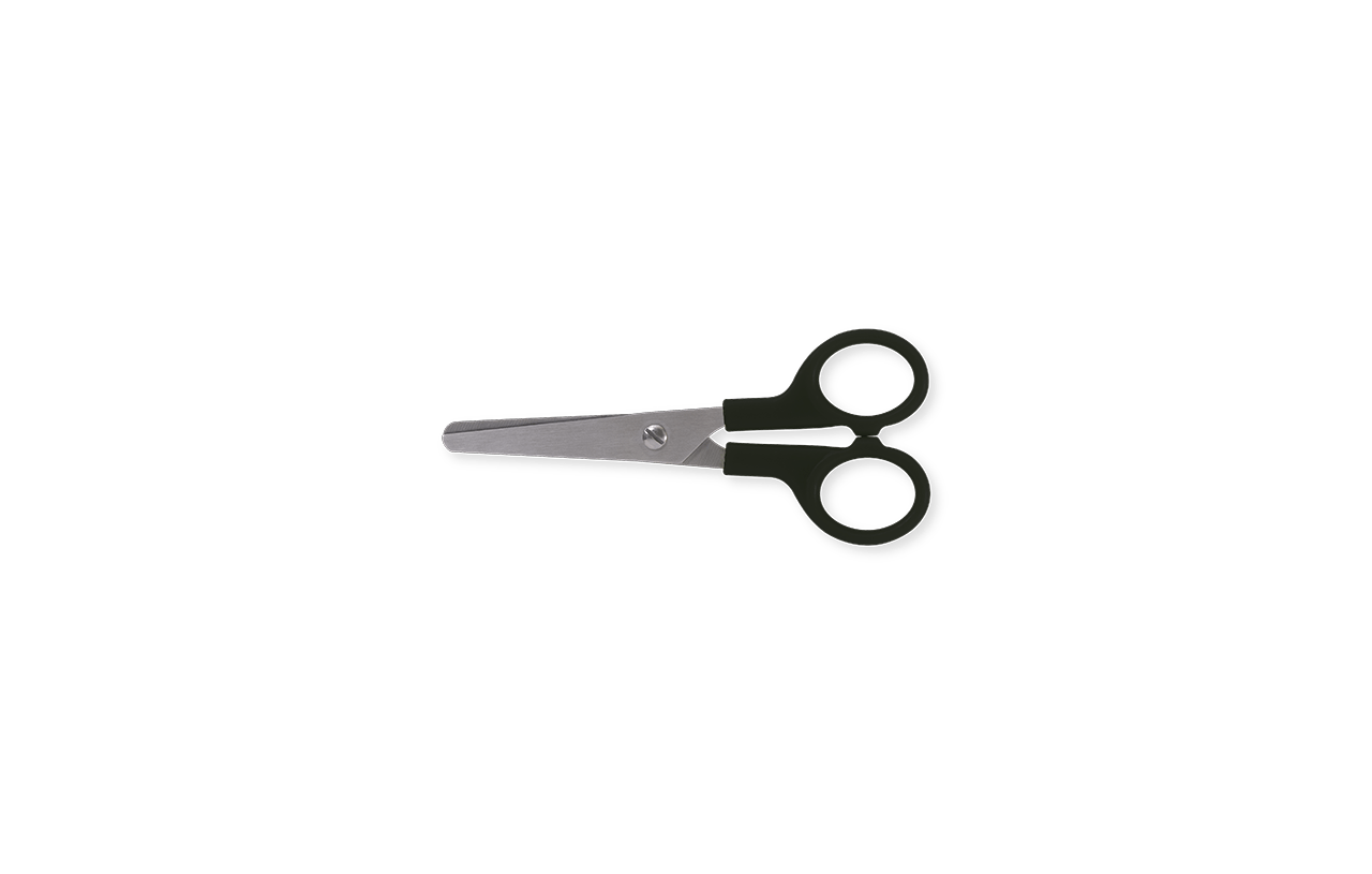 Tesoura Escolar Preta Tesouras Brinox 4 1/2" 11,5 Cm
