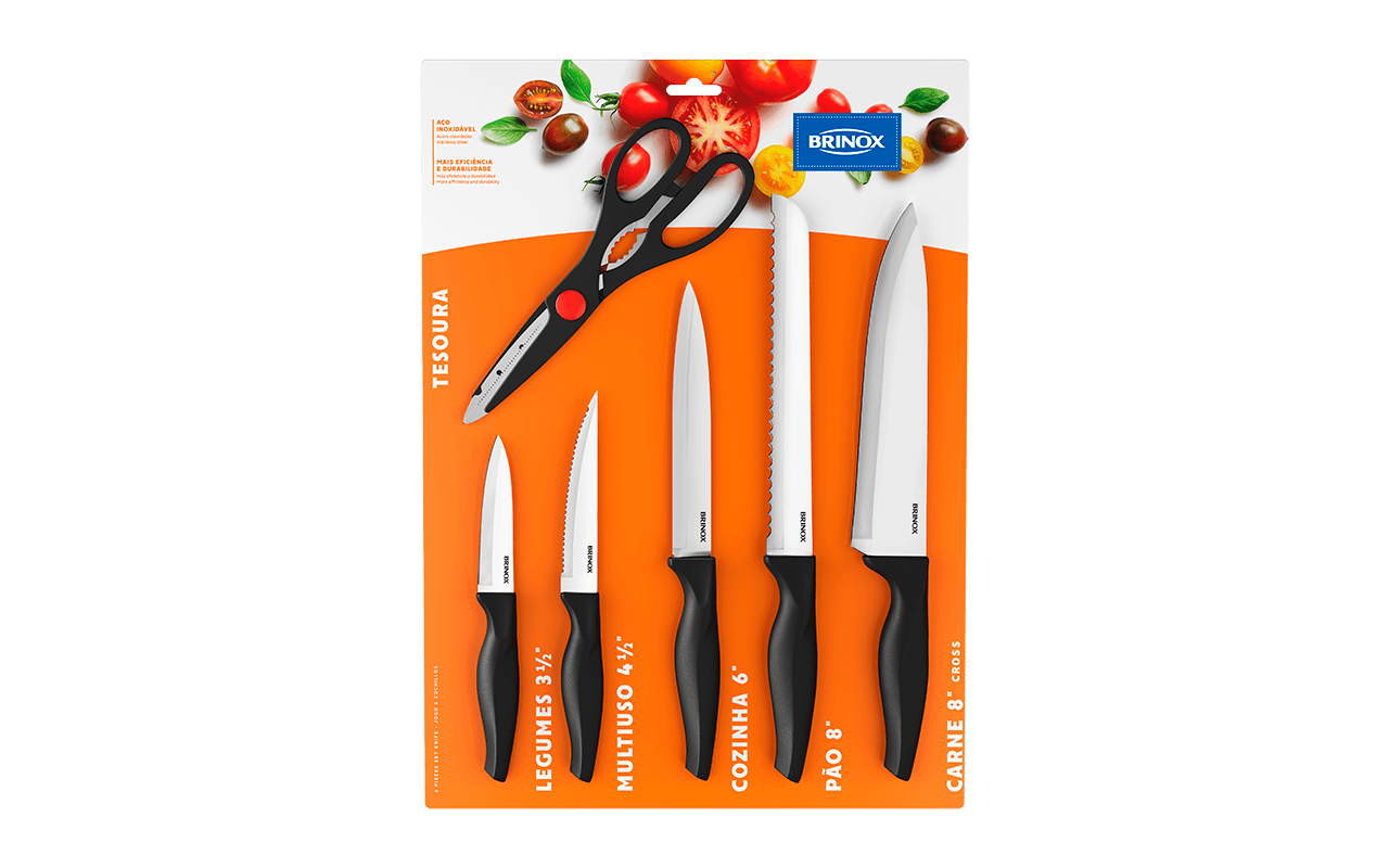 Conjunto de Facas 6 Peças - Cross Brinox