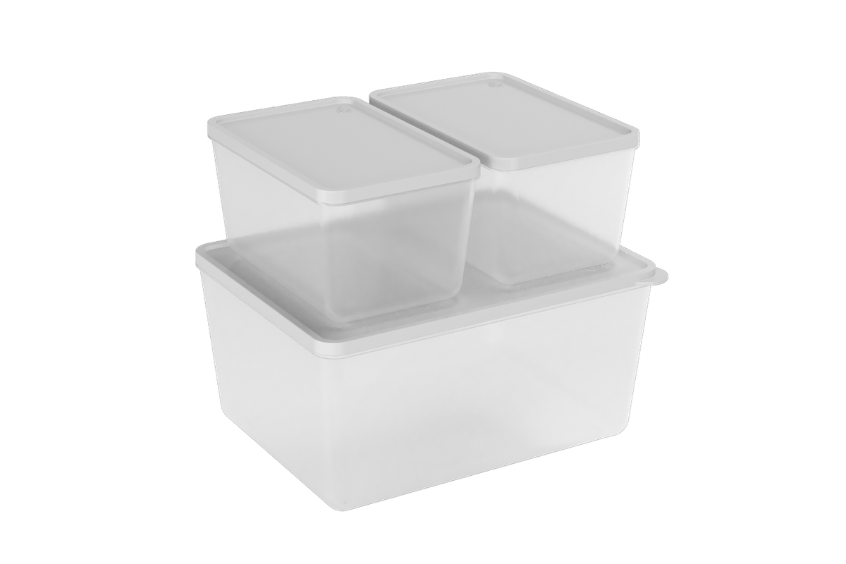 Conjunto de 3 Potes Natural Basic Coza 20,3 x 15,8 x 9,8 cm - Natural Coza