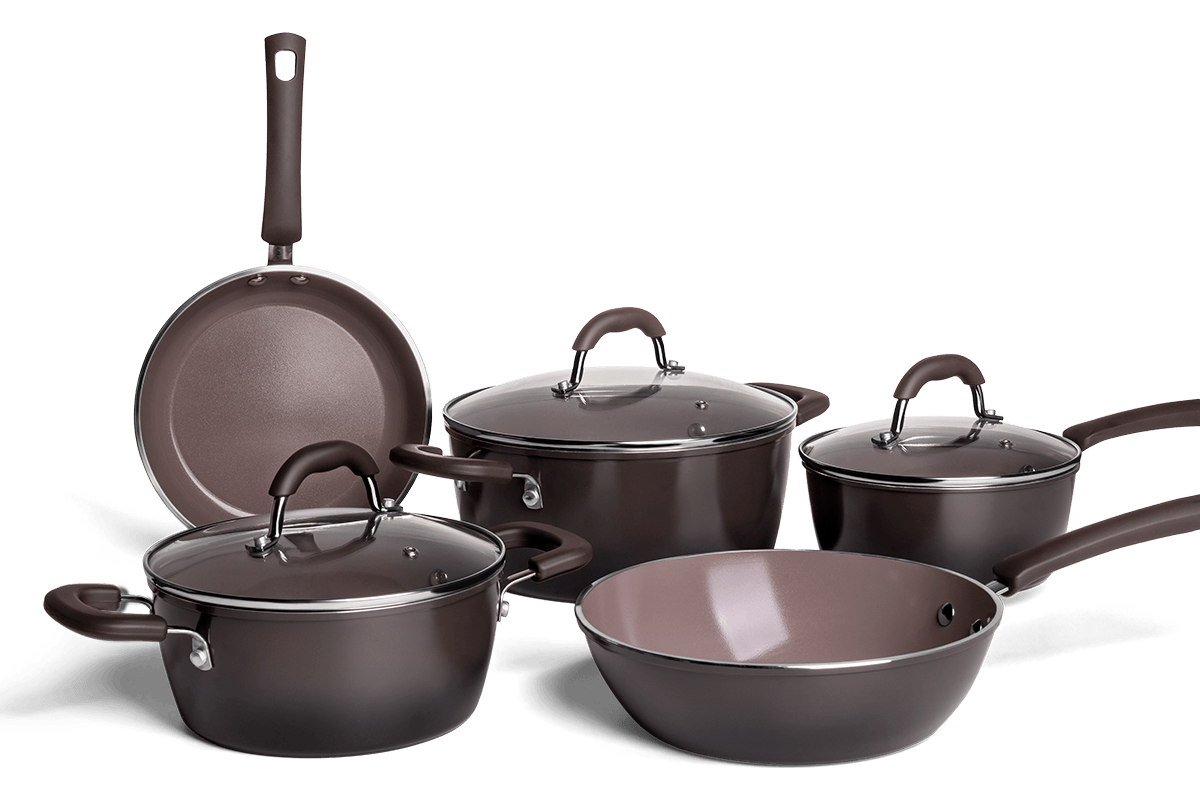 Jogo de Panelas Brinox Antiaderente Ceramic Life 5 Peças Select com Indução Carbono