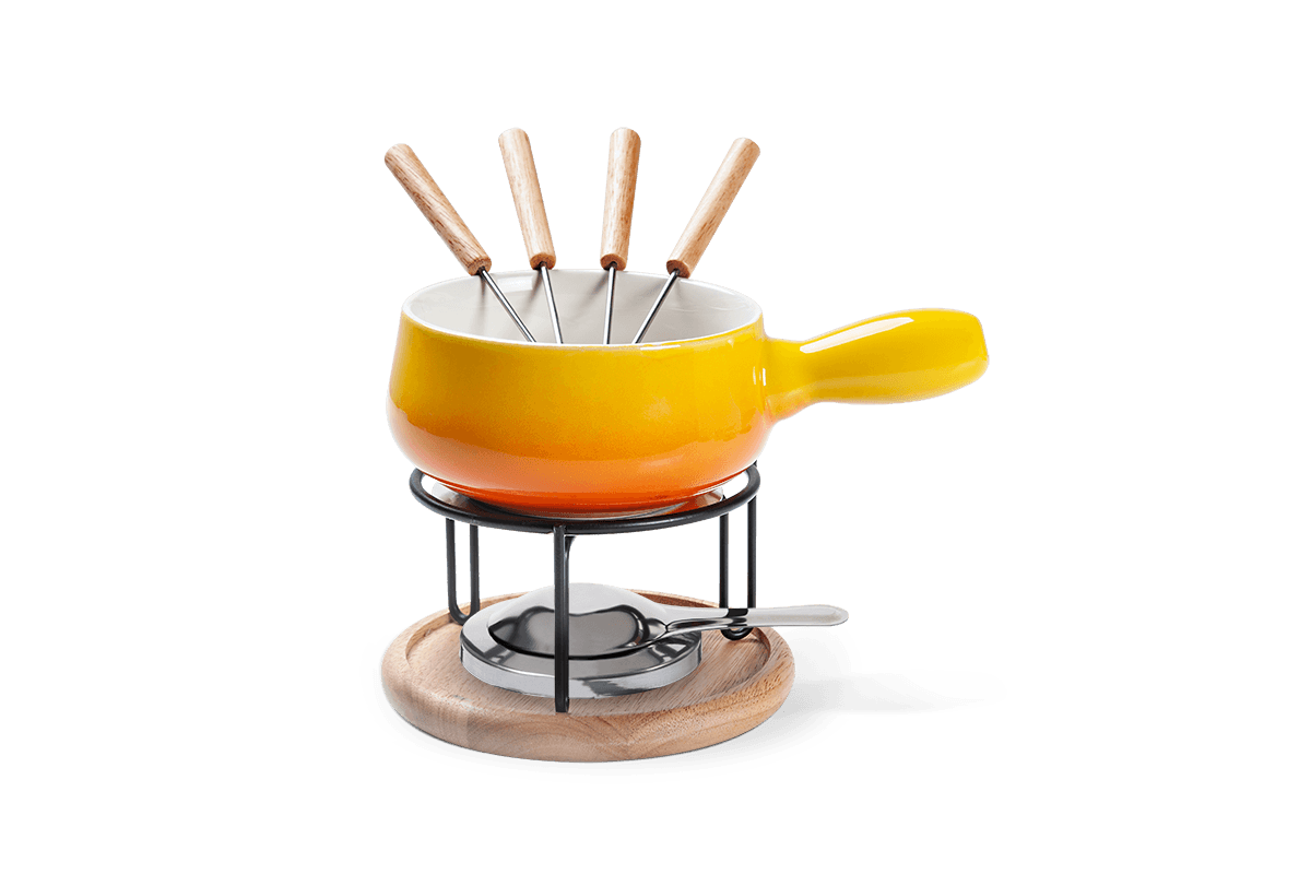 Conjunto Para Fondue 9 Peças - Amarelo - Brinox - Amarelo Brinox