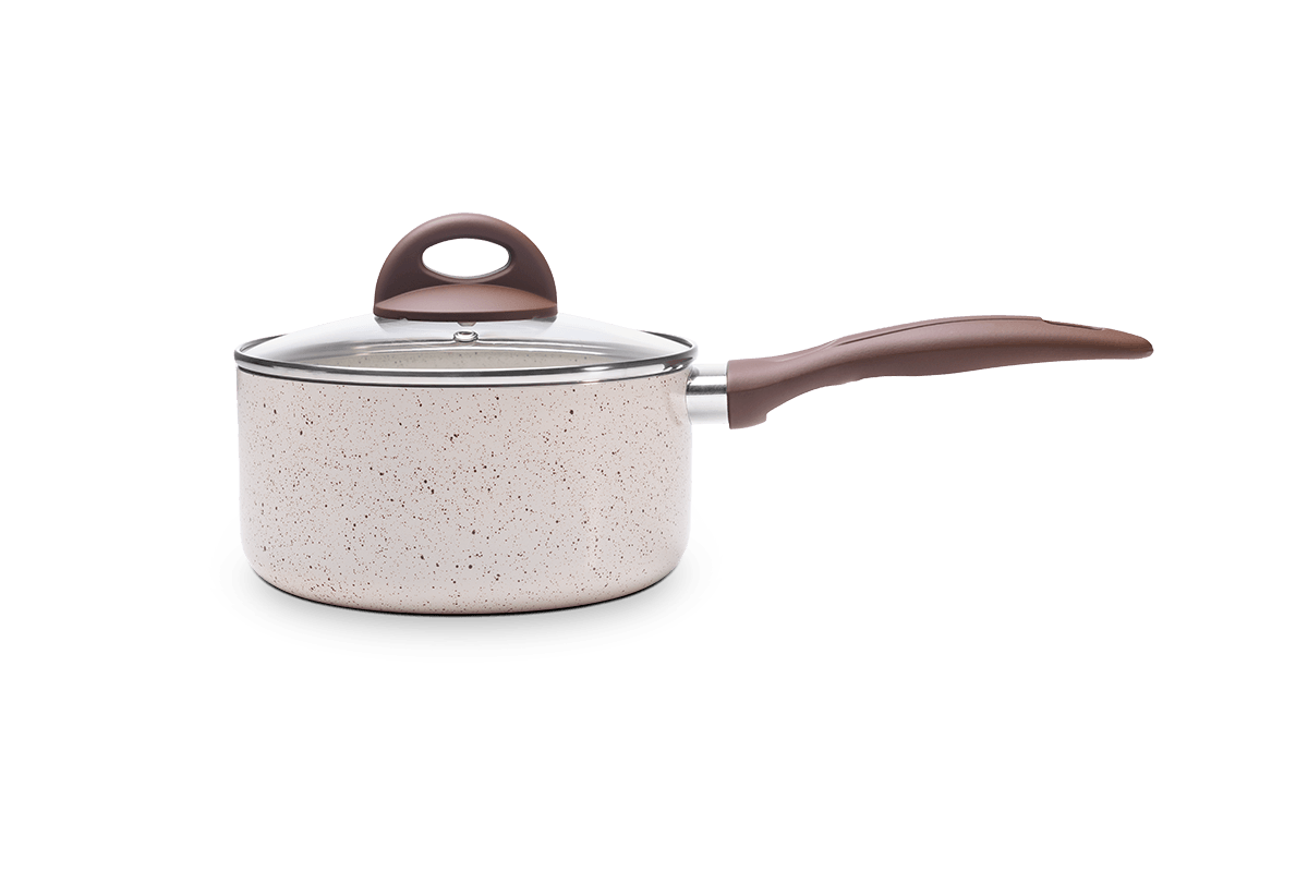 Panela de Indução com Tampa Brinox Ceramic Life 1,25 Litros Ø 16 cm Vanilla