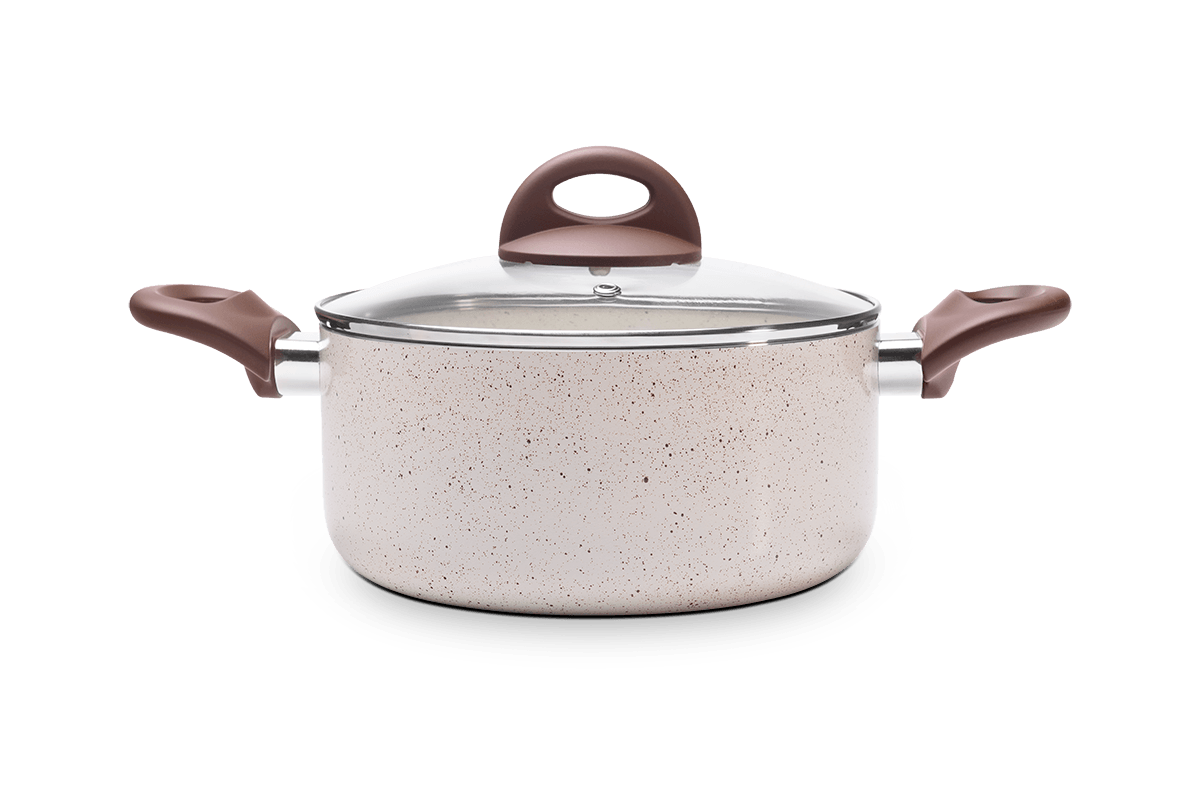 Caçarola de Indução com Tampa Brinox Smart Plus Ø 24cm 4,55L Antiaderente Ceramic Life Vanilla
