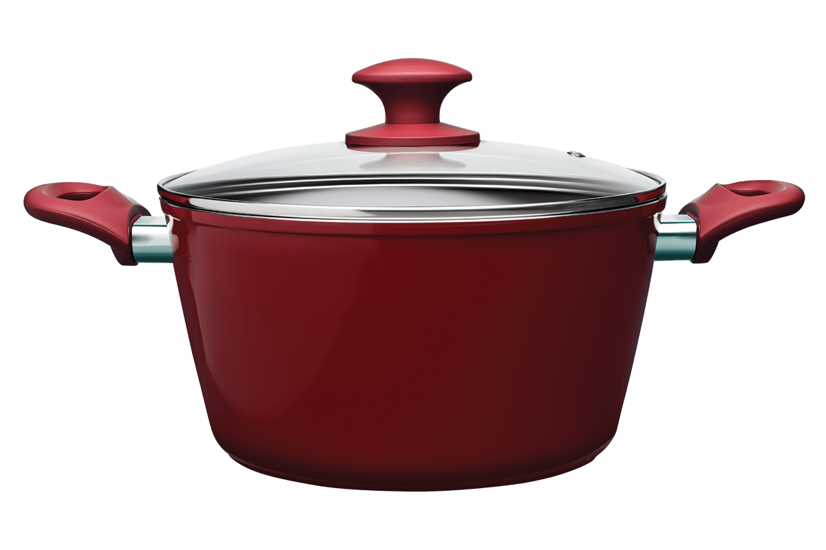 Jogo de Panelas Brinox Antiaderente Ceramic Life 4 Peças Berry Vermelho Carmin - Imagem 3