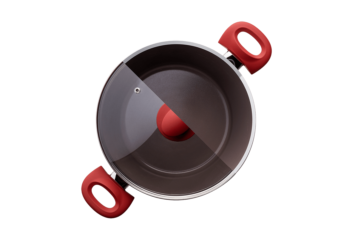 Jogo de Panelas Brinox Antiaderente Ceramic Life 4 Peças Berry Vermelho Carmin - Imagem 4