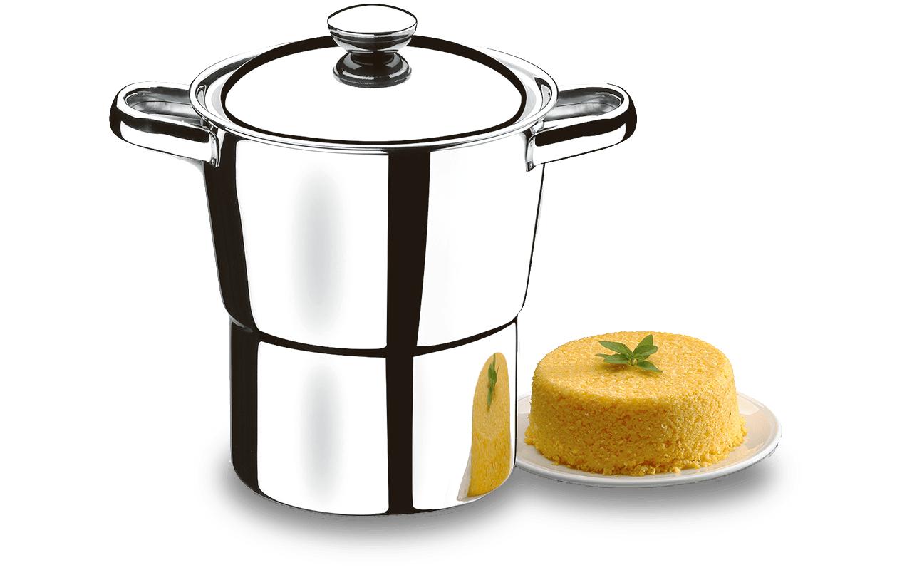 Cuscuzeira Brinox 16cm de diâmetro (19cm total) estrutura 100% em aço inoxidável polido sem revestimento 2L - Linha Lyon