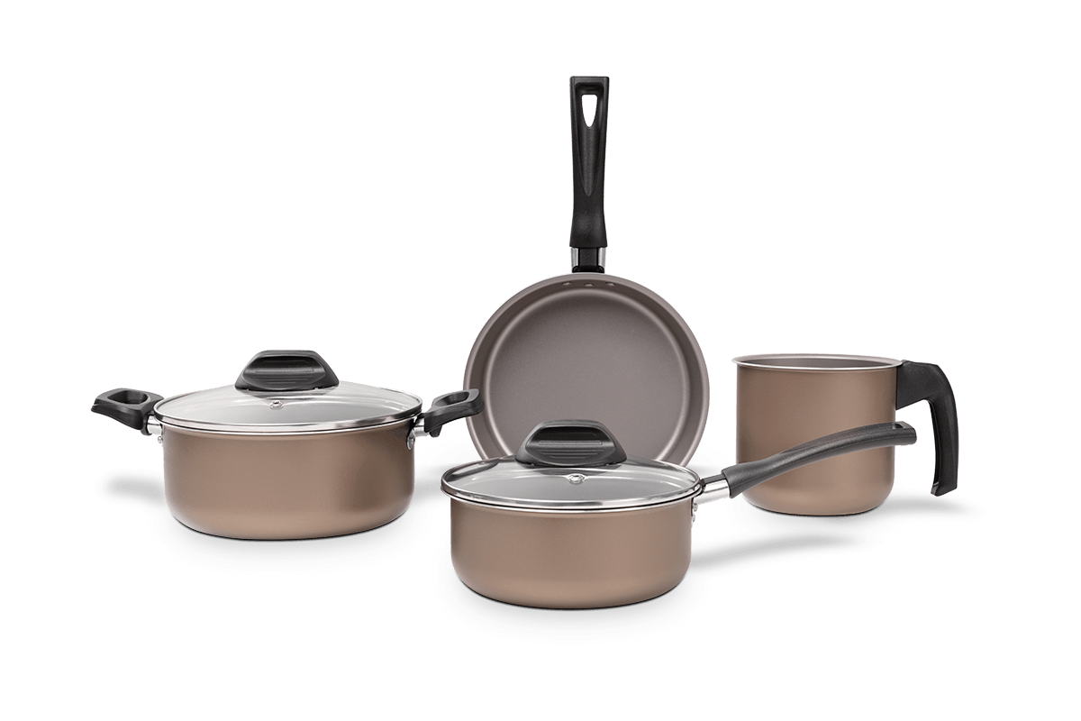 Jogo de panelas em alumínio bronze