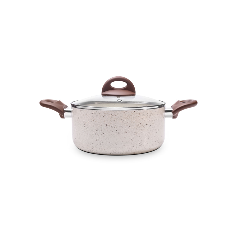 Caçarola de Indução com Tampa Brinox Smart Plus Antiaderente Ceramic Life Ø20cm 2,55 Litros Vanilla