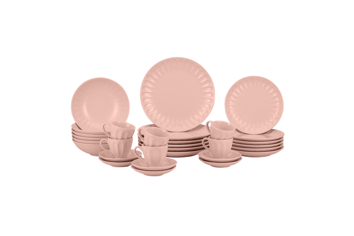 Aparelho de jantar Haus Concept 30 peças Linha Decorato - Rosa Fosco