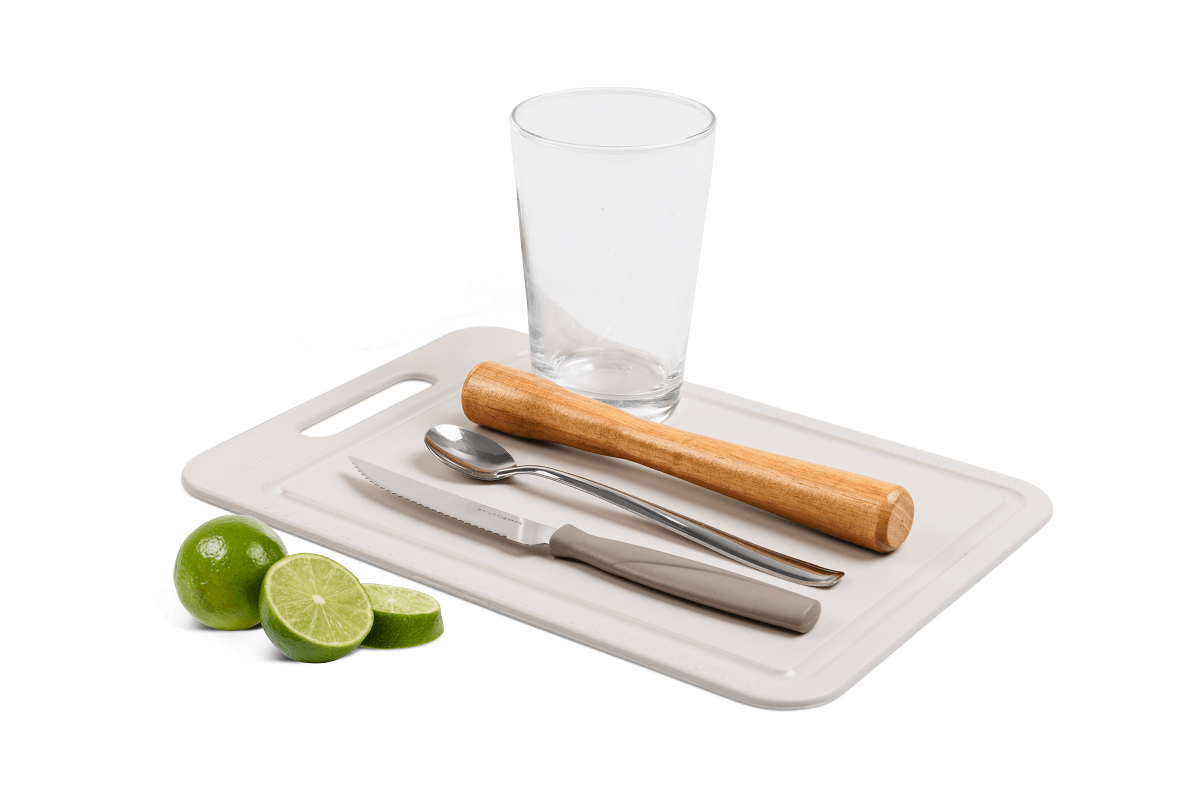 Kit para Caipirinha com Copo de Vidro 5 Peças