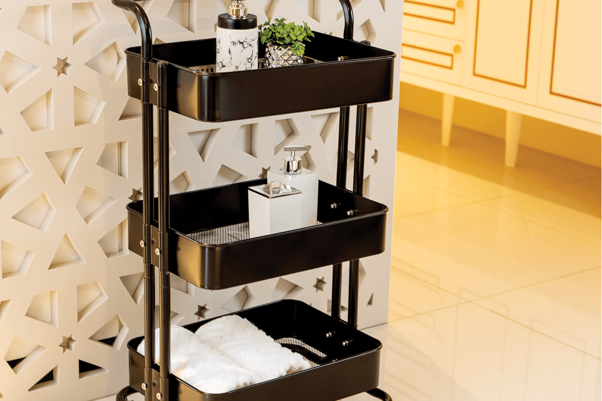 Carrinho Organizador Multiuso 50 kg capacidade Aço Carbono Revestimento Pintura Eletrostática Epóxi Decorato Haus Concept - Imagem 2