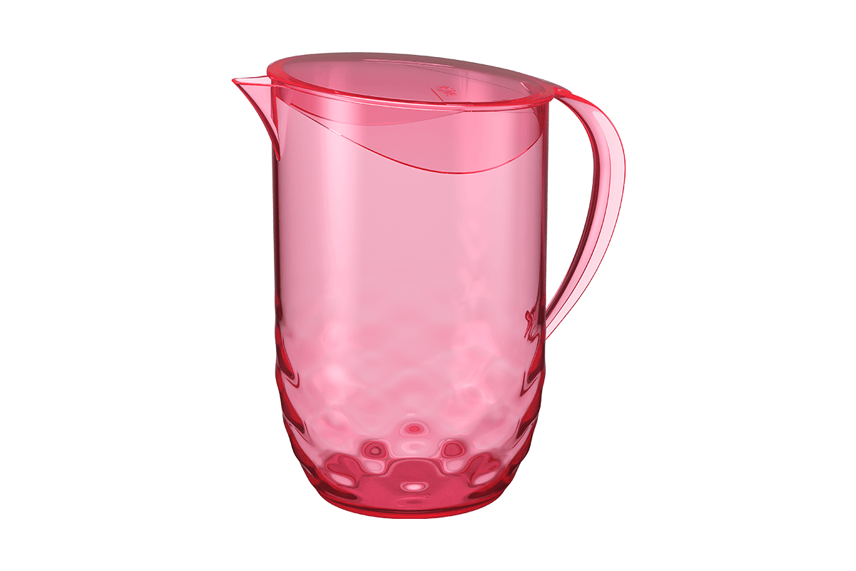 Jarra com Tampa 2 L Plástico Cor Rosa Sorbet Linha Wave Coza