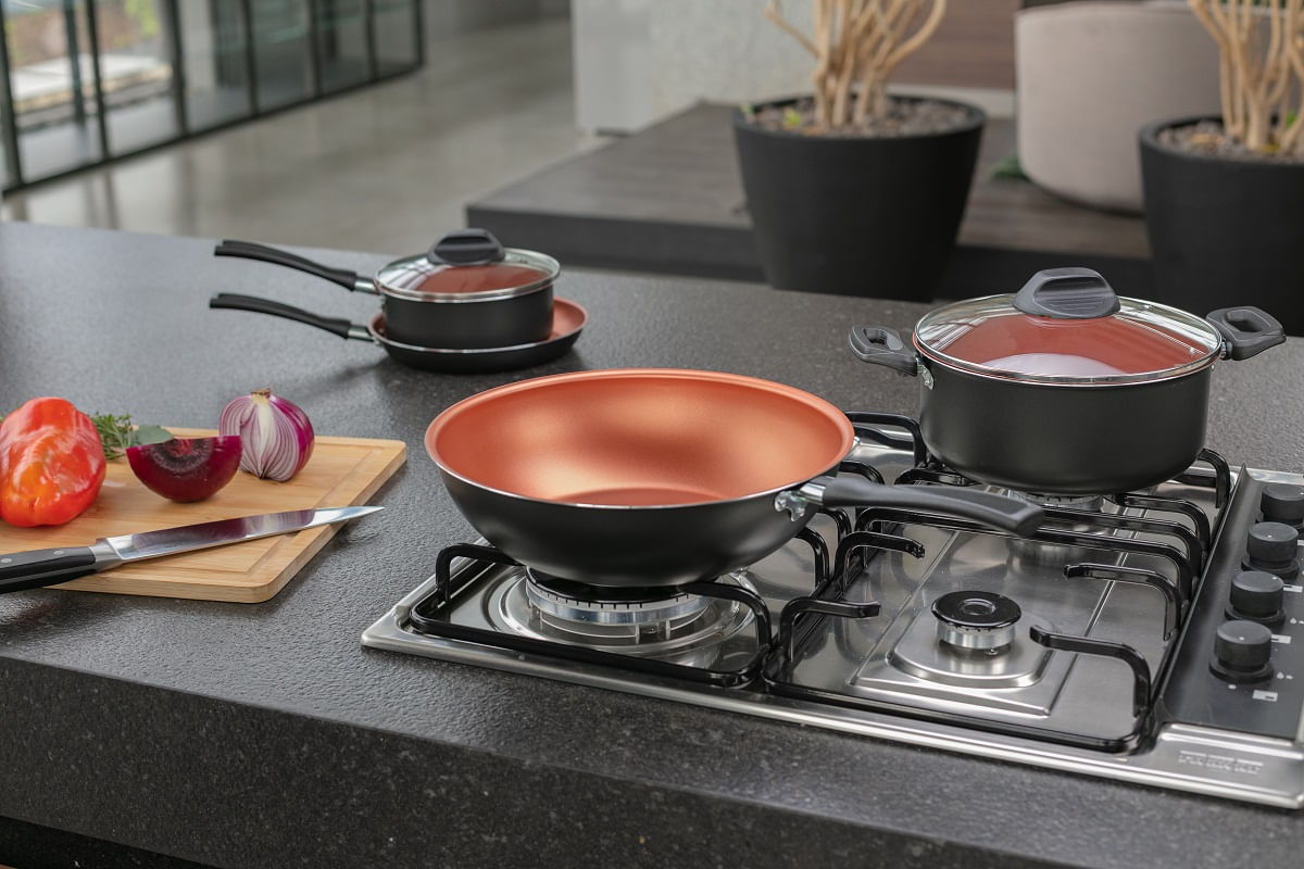 Frigideira Brinox Topázio 20cm 880 ml Revestimento Antiaderente Pro-Flon Cinza Range - Imagem 2