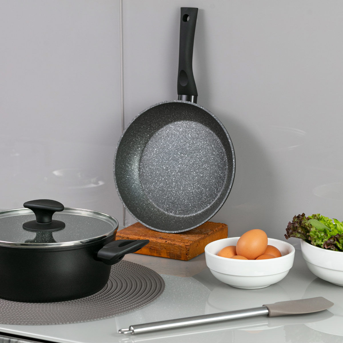 Frigideira de Indução Brinox Orion Ø 20cm 0,9LAntiaderente Ceramic Life Preto - Imagem 3