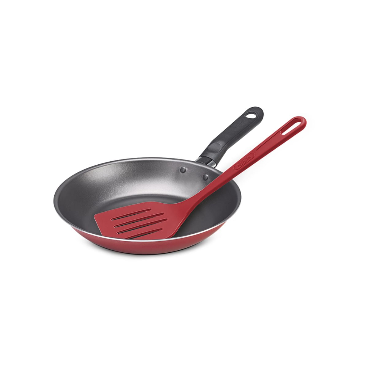 Frigideira com Espátula Brinox Garlic Antiaderente Pro-Flon Ø20cm 800ml Vermelha