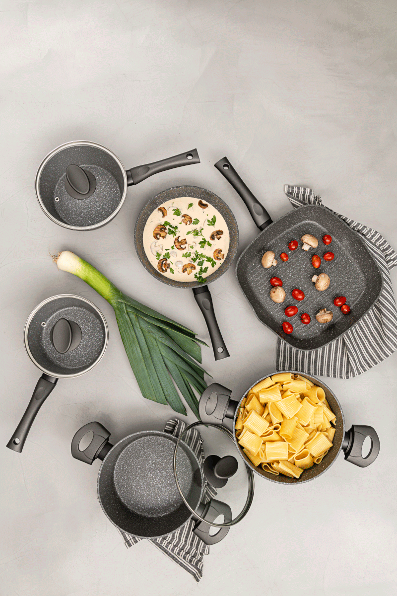 Jogo de Panelas Brinox Antiaderente Ceramic Life 5 Peças Orion com Indução Preto - Imagem 5