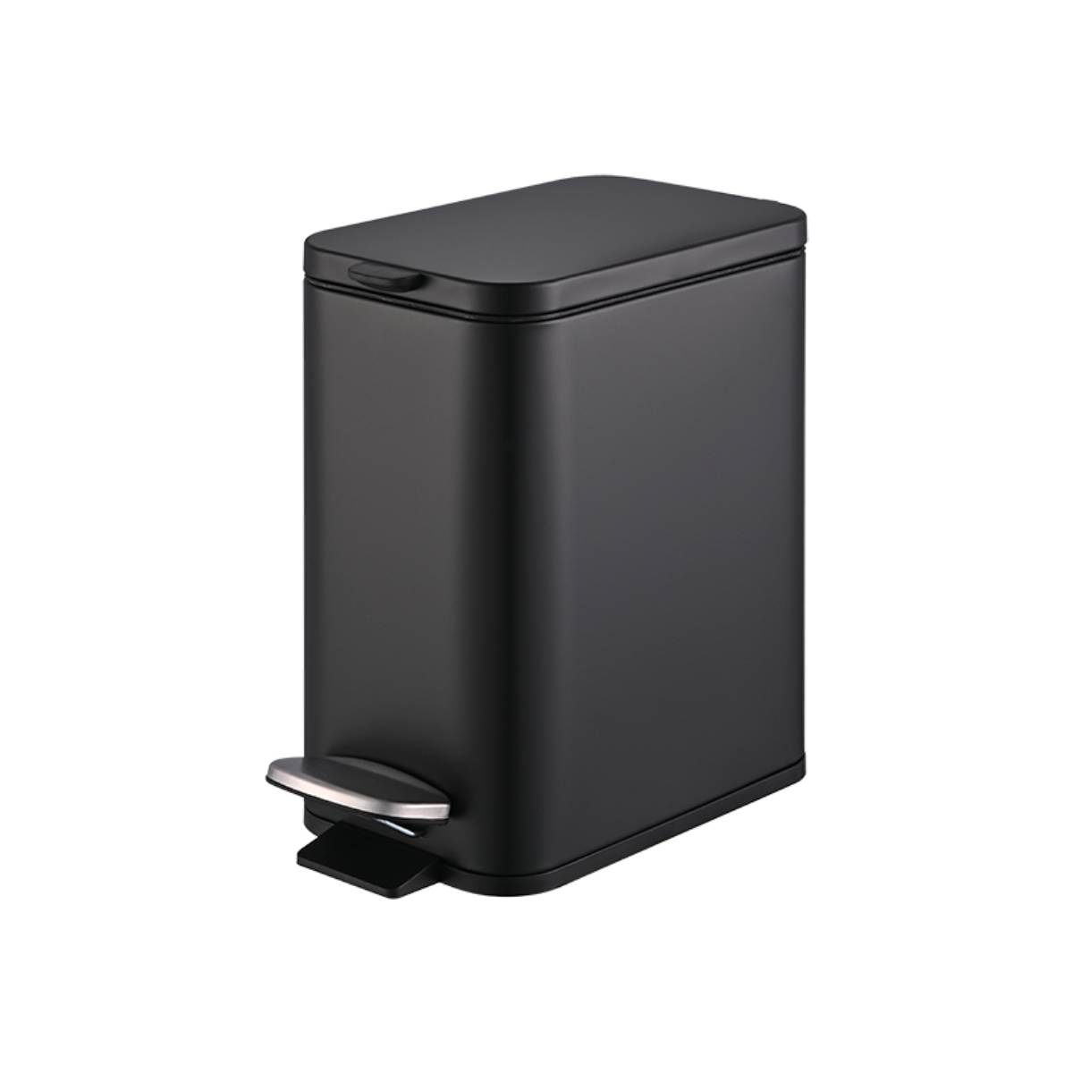 Lixeira com Pedal e Balde Brinox Frame 5 Litros Aço Carbono Preto