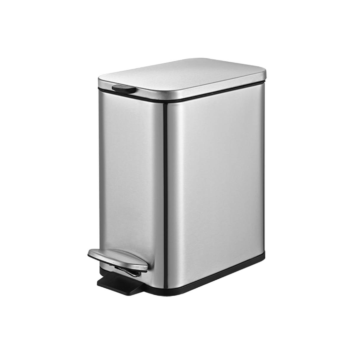 Lixeira com Pedal e Balde Brinox Frame 5 Litros Aço Inox Escovado