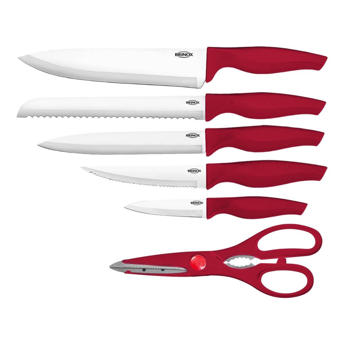 Conjunto de Facas 6 Peças Cross Cor Vermelha - Imagem 2