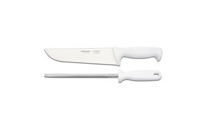 kit-churrasco-brinox-2-pecas-faca-chaira-aco-inoxidavel-cabo-branco-linha-precision