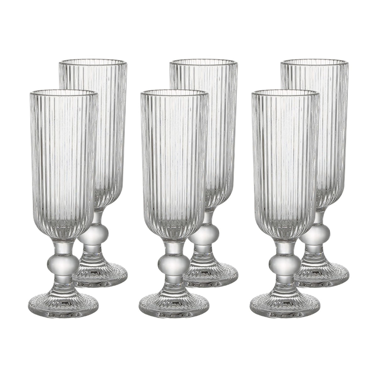 Jogo de 6 Taças de Vidro Reluz para Espumante 150ml Haus Concept