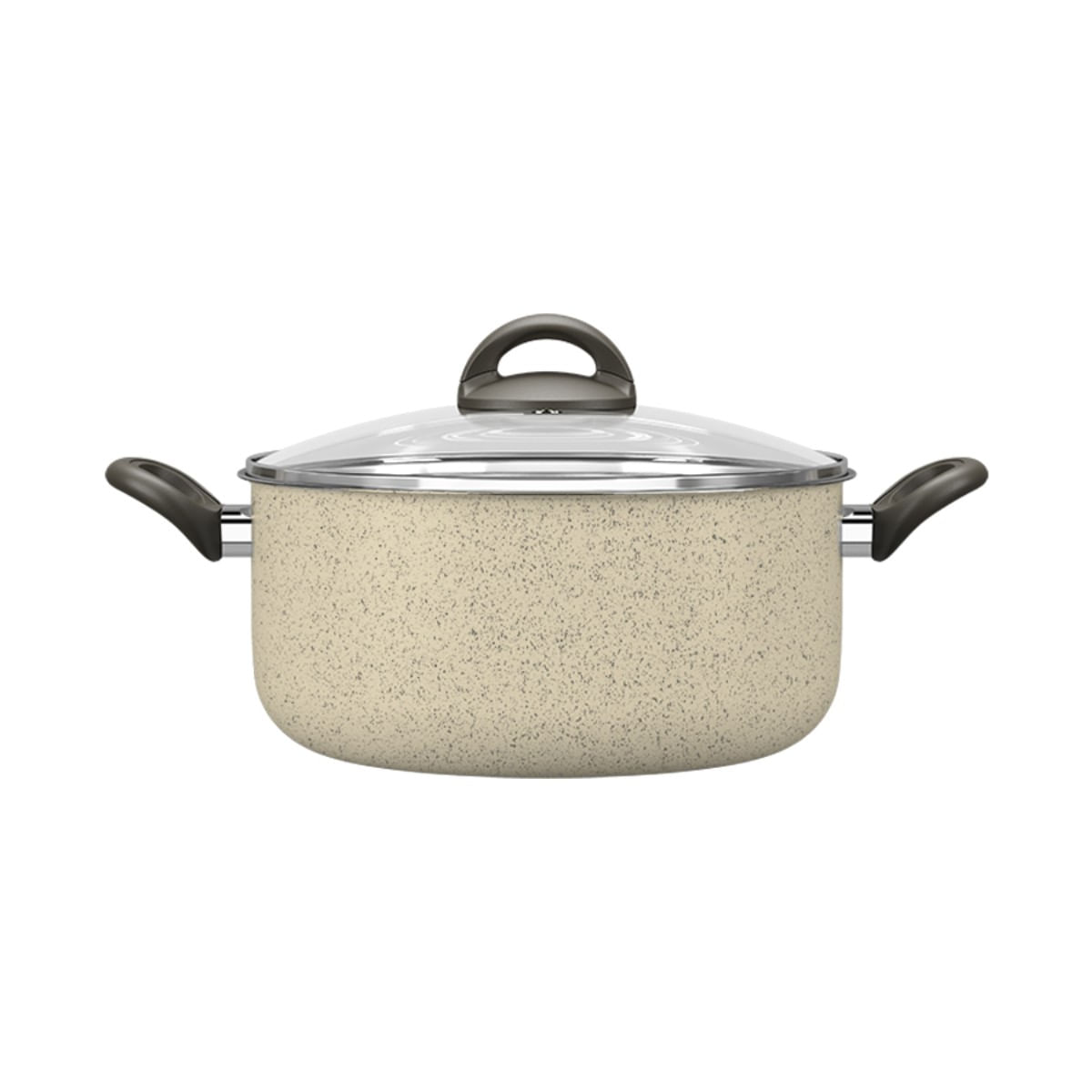 Caçarola com Tampa Brinox Suprema Antiaderente Mineral Resist Ceramic Life Ø24cm 4,5 Litros Vanilla