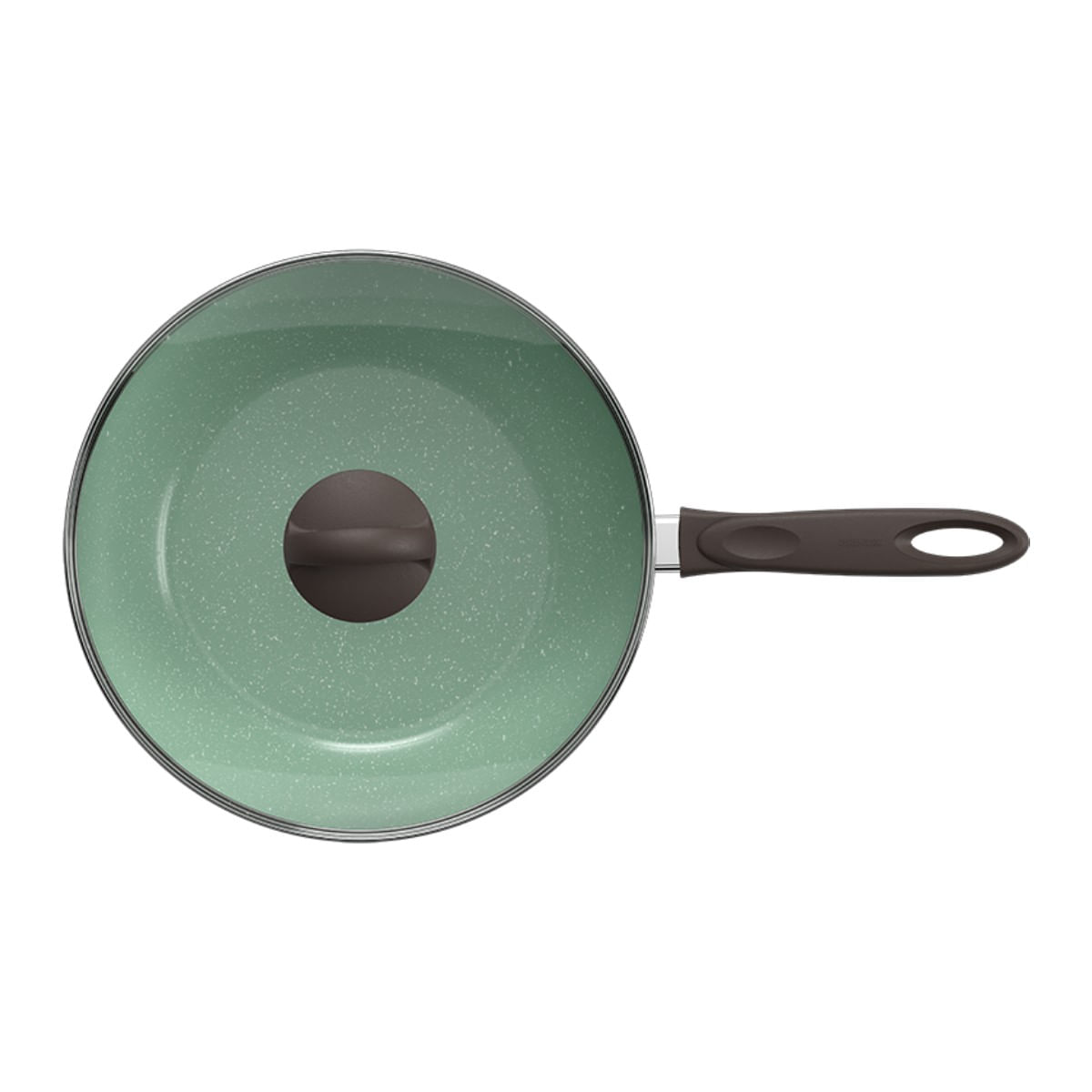 Wok com Tampa Brinox Suprema Antiaderente Ceramic Life Ø28cm 4,65 Litros Verde - Imagem 2