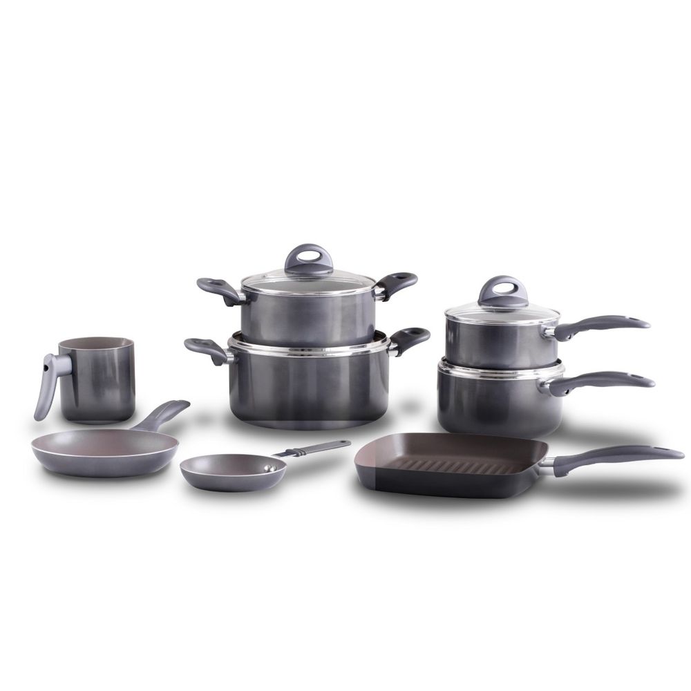 Jogo de Panelas Antiaderente Ceramic Life 8 Peças Cinza - Brinox