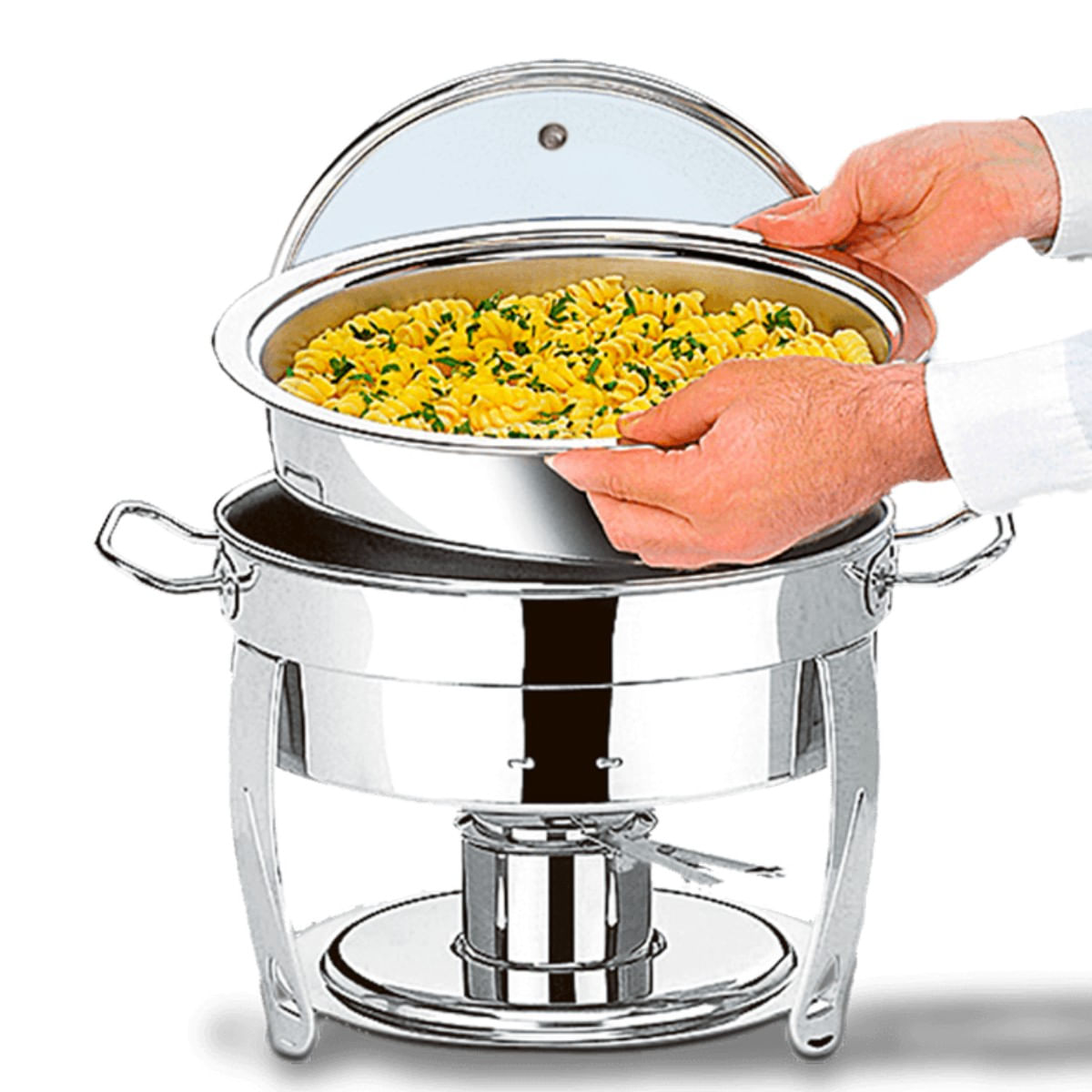 Rechaud Redondo Brinox Savoy 5 Litros Ø31 x 43 cm Aço Inoxidável - Imagem 3