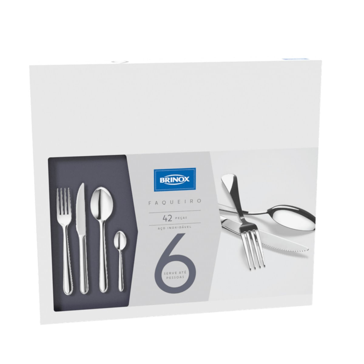 Faqueiro Brinox Bellagio 42 Peças Aço Inoxidável