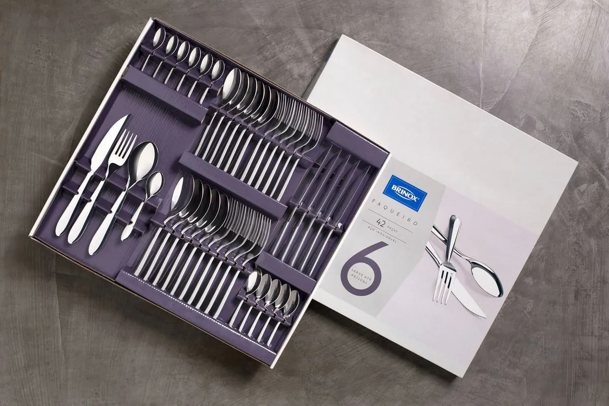 Faqueiro Brinox Bellagio 42 Peças Aço Inoxidável - Imagem 2