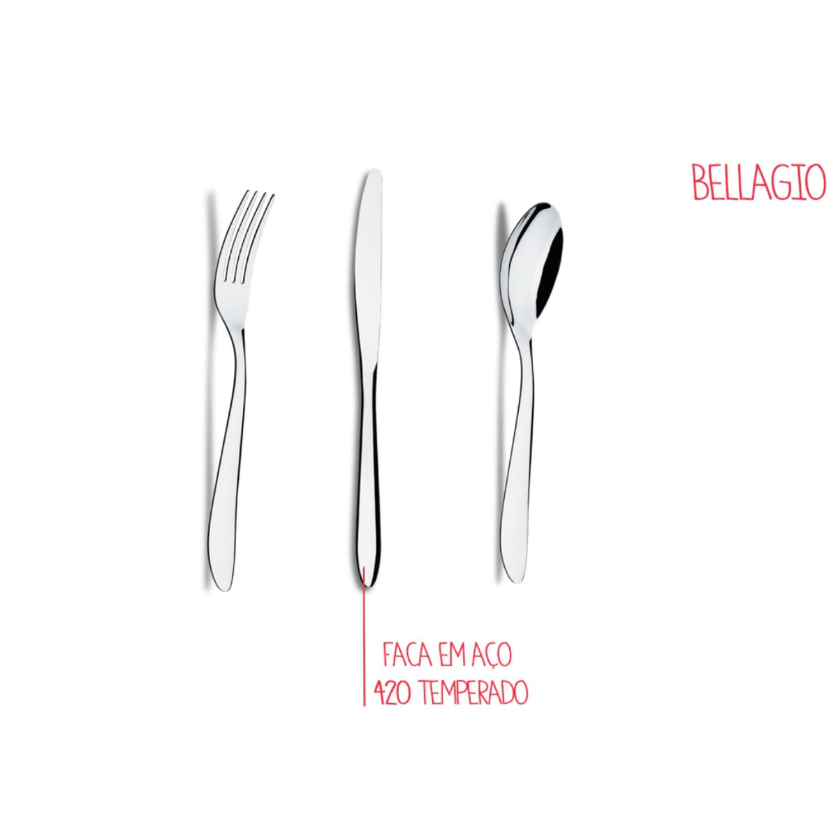 Faqueiro Brinox Bellagio 42 Peças Aço Inoxidável - Imagem 4