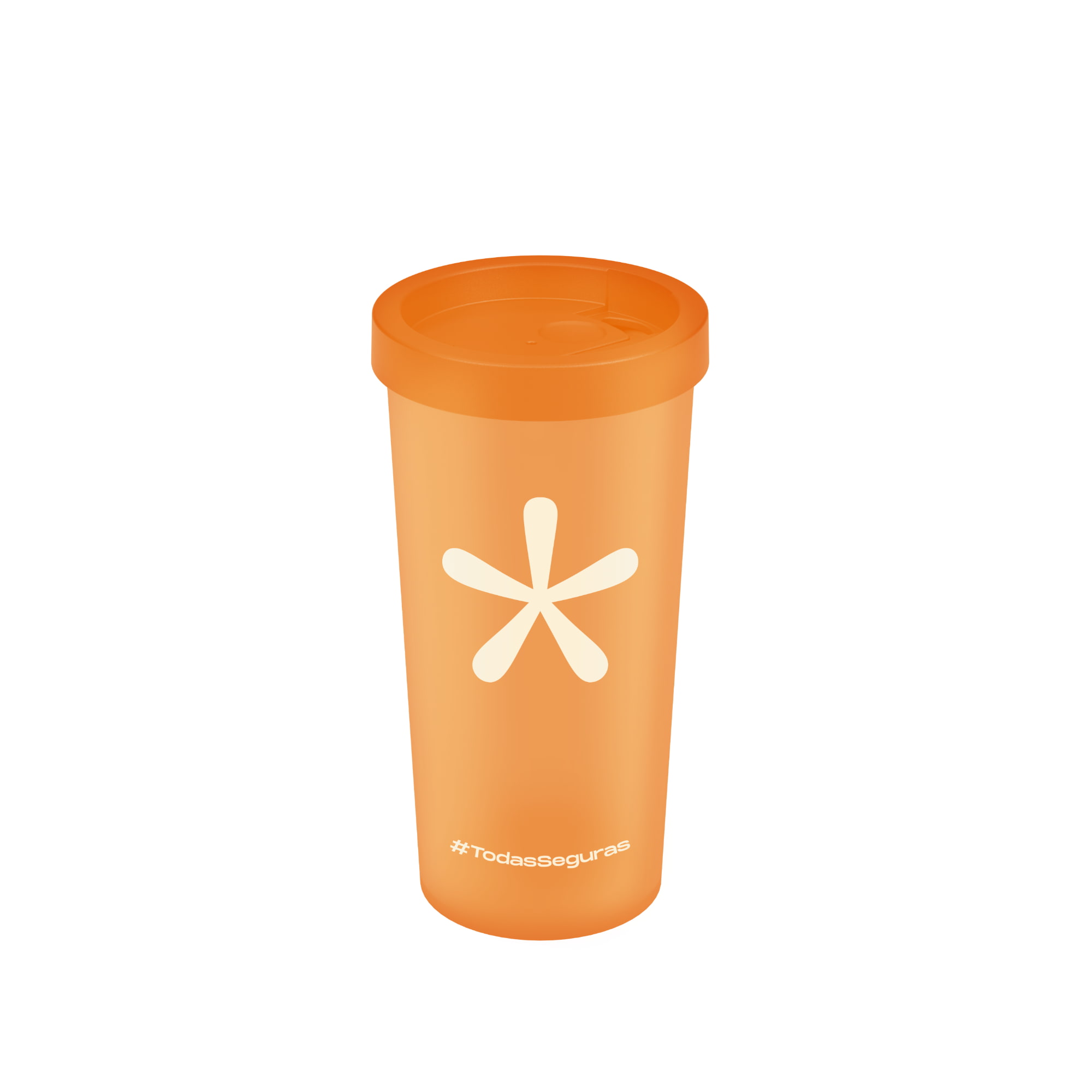 Copo com Tampa Coza Todas Seguras 500 ml Laranja